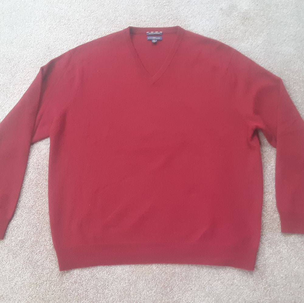 100% Cashmere Macy's Club Room V-Neck, NOSWOT
